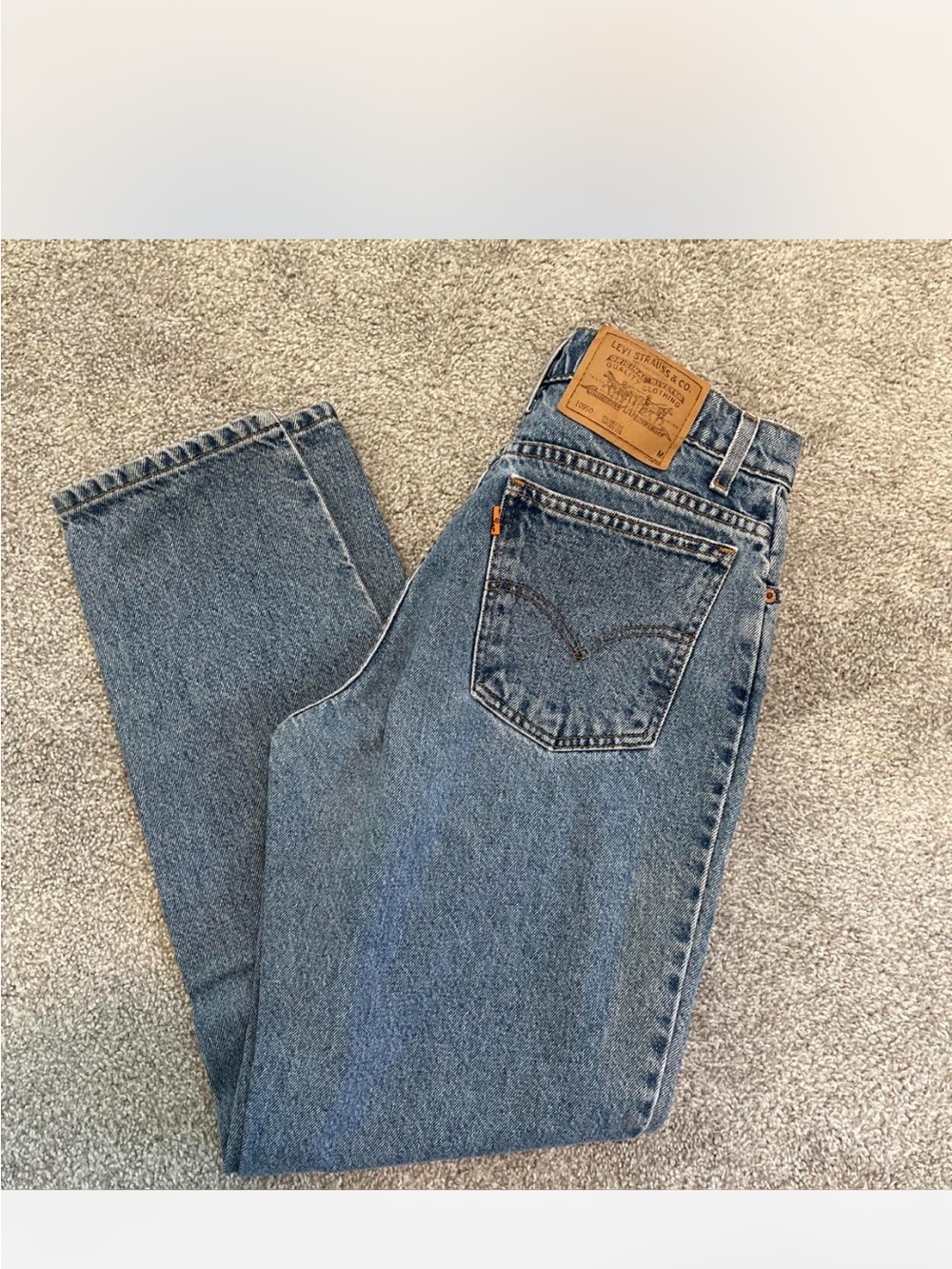 Levi's Women’s Orange Tab 90s Vintage Medium Blue Straight-Leg Jeans